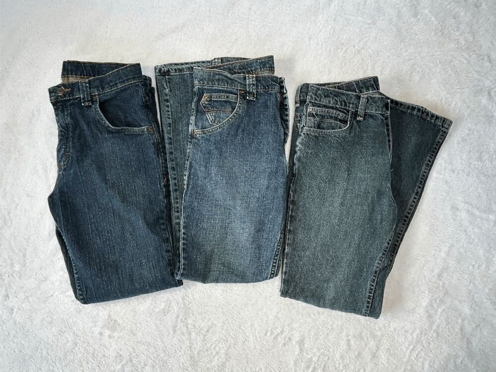 Wrangler Boys Jean Lot of Three Size 16 Regular Adjustable Waistband (Read)